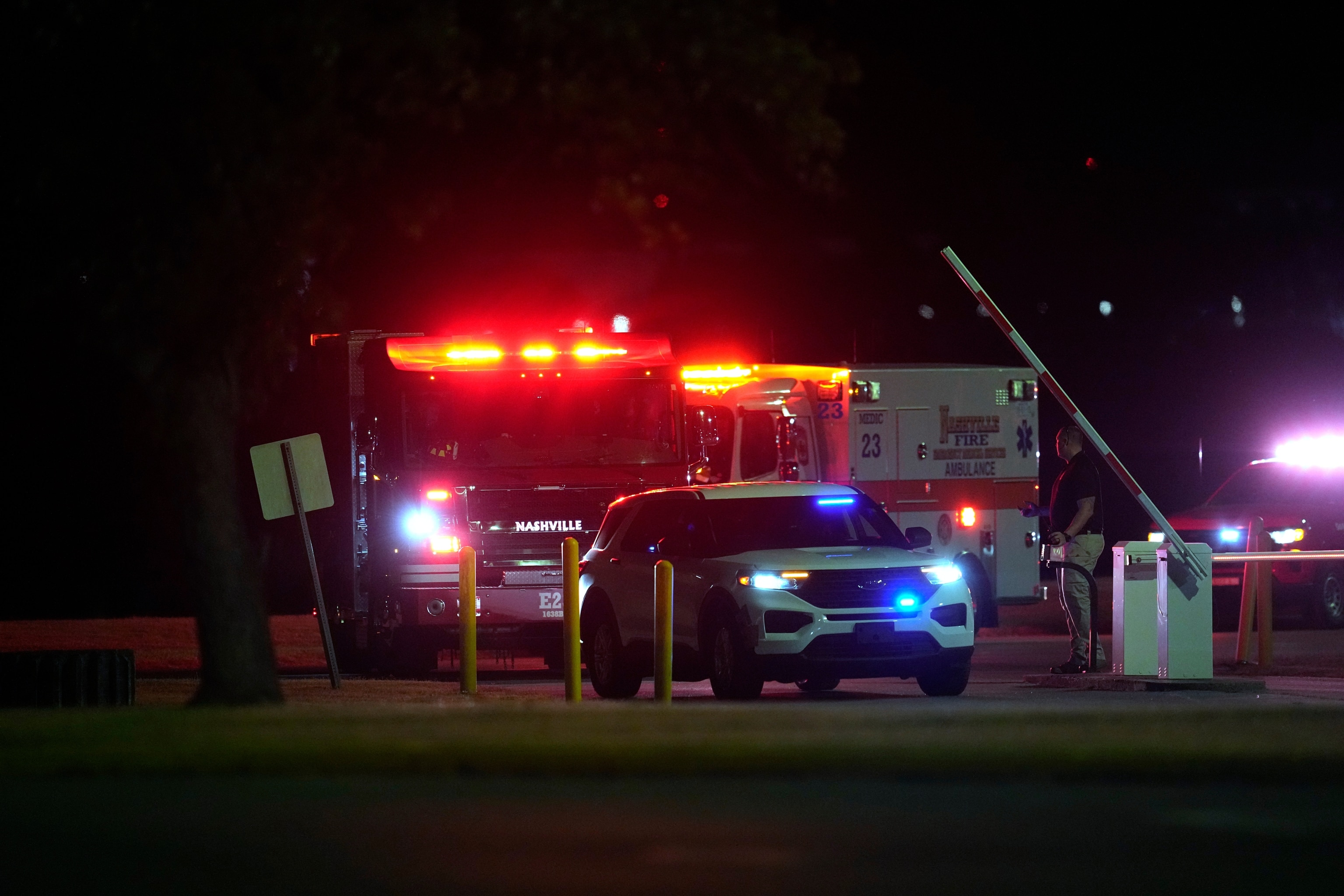 Emergency vehicles arrive at Riverbend Maximum Security Institution after the execution of Christa Pike was halted Wednesday, Sept. 30, 2026, in Nashville, Tenn. (AP Photo/George Walker IV)The Associated Press