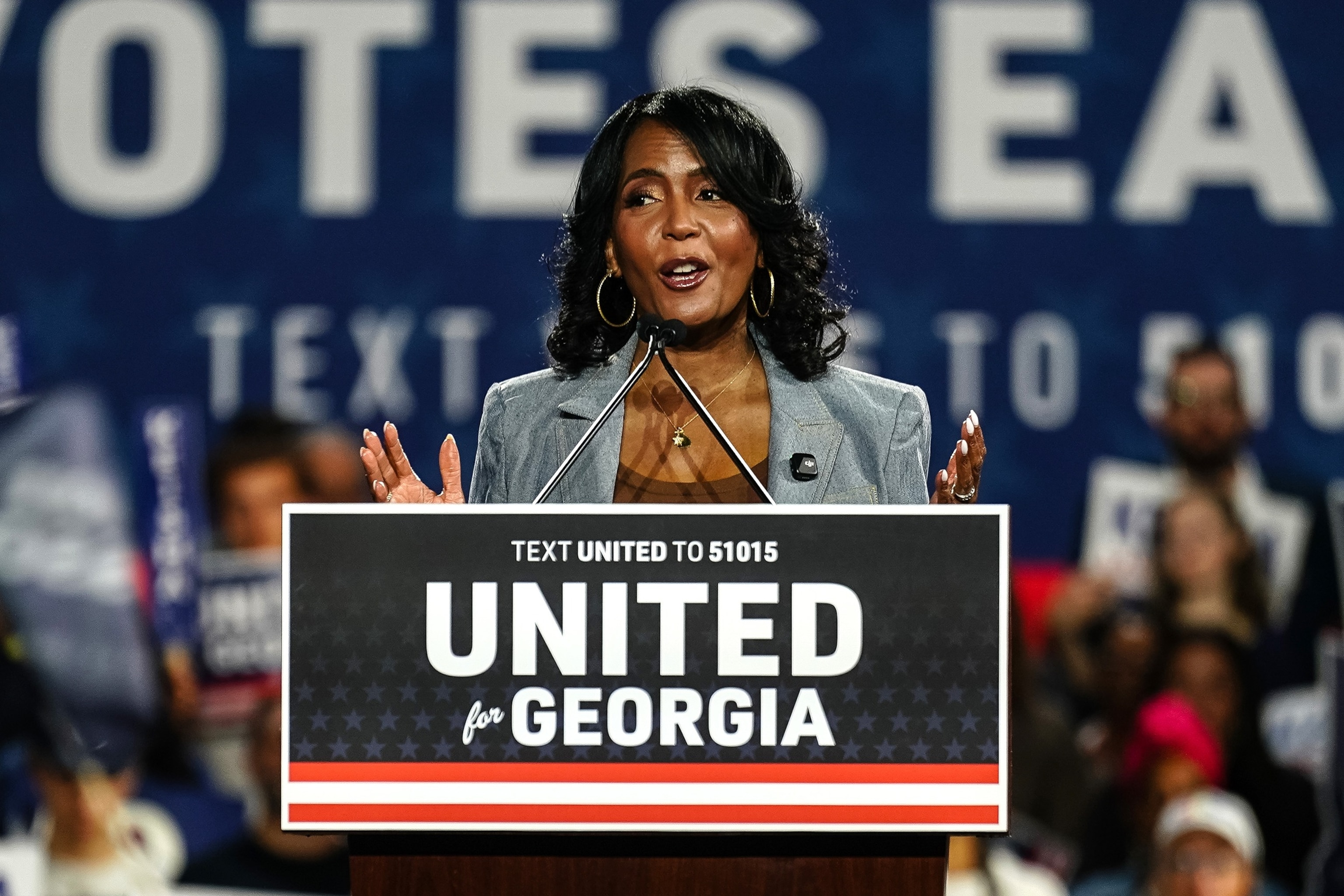 Democratic candidate for Georgia Governor Keisha Lance Bottoms speaks at a campaign event on Oct. 17, 2026, in Marietta, Georgia.Elijah Nouvelage/Getty Images