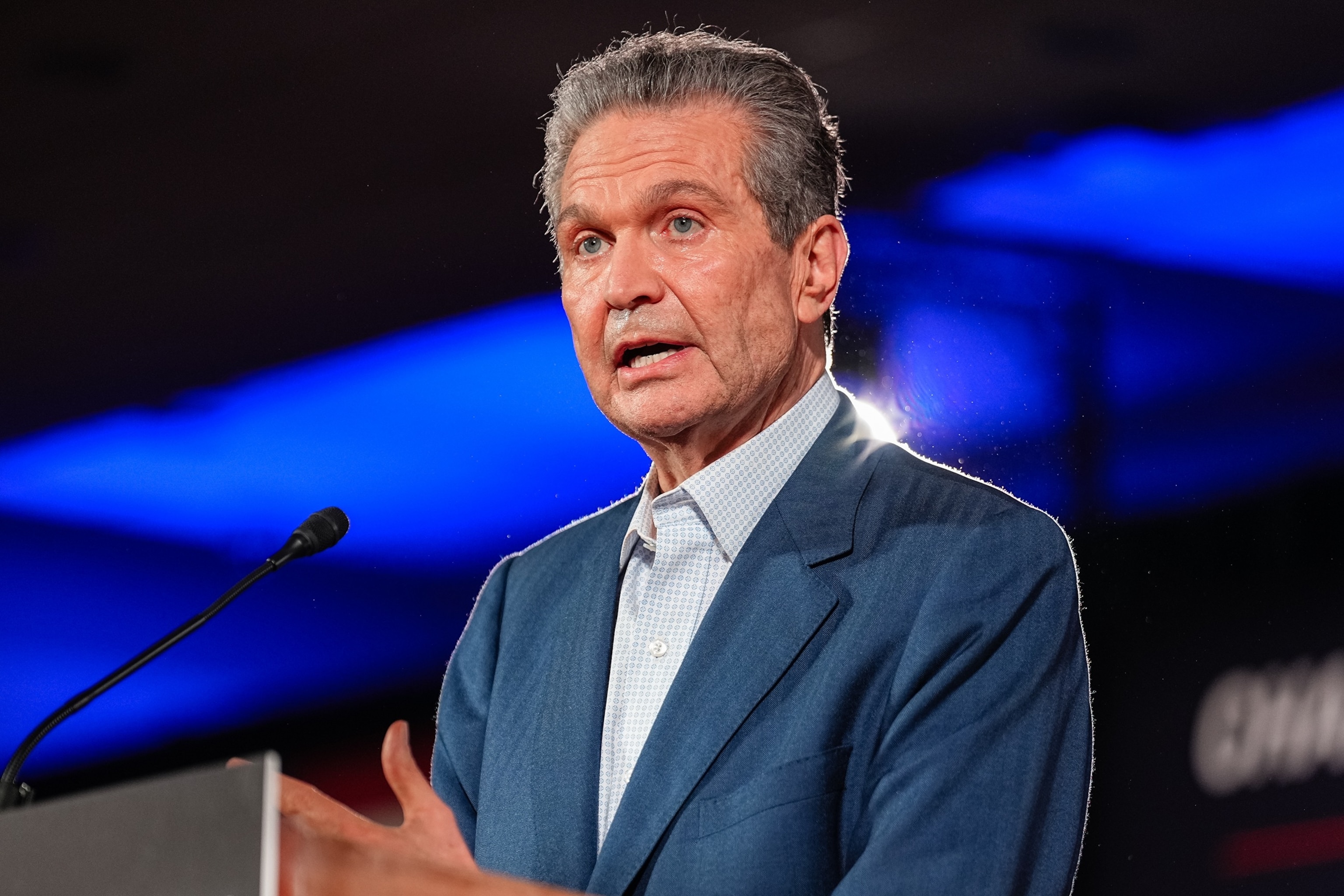 Georgia Republican gubernatorial candidate Rick Jackson speaks during a campaign event, Sept. 28, 2026, in Forsyth, Ga.Elijah Nouvelage/Getty Images