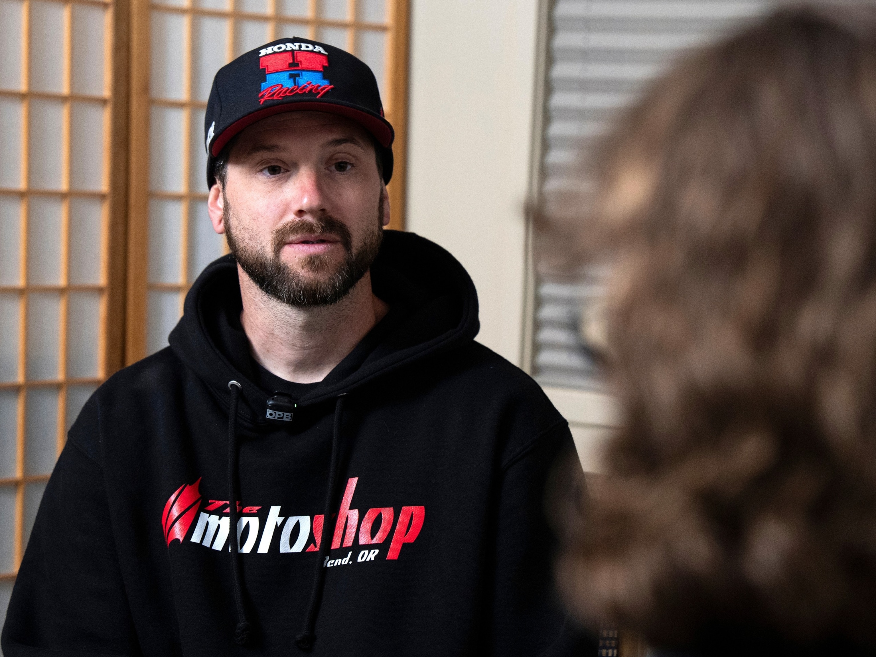 Kaylub Giamanco, who fatally shot an attacker who had killed three students and a teacher at Silver Rail Elementary School, sits for an interview on Oct. 22, 2026 in Bend, Ore.Saskia Hatvany/Oregon Public Broadcasting via AP