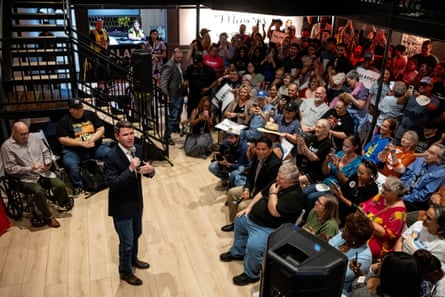 James Talarico addresses supporters at a campaign rally in Temple, Texas.Photograph: Joel Angel Juarez/Reuters