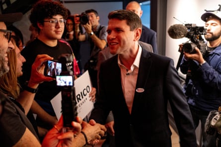 James Talarico greets supporters during a campaign rally.Photograph: Joel Angel Juarez/Reuters