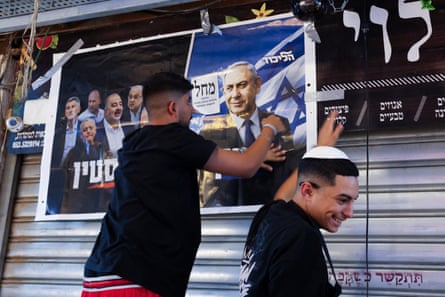 Eisenkot, who entered politics only four years ago, is defining himself as the anti-Netanyahu candidate in Tuesday’s election.Photograph: Jack Guez/AFP/Getty Images