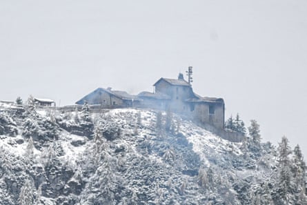 The Kehlsteinhaus the morning after the fire.Photograph: Jason Tschepljakow/DPA/AP