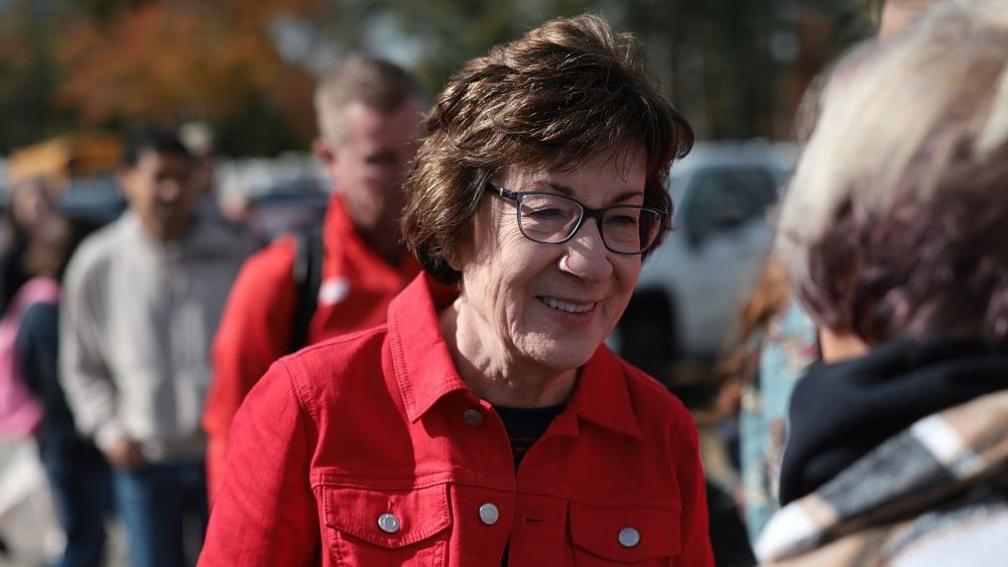 Image caption,Maine Senator Susan Collins is seeking to keep her seat in November's midterm elections