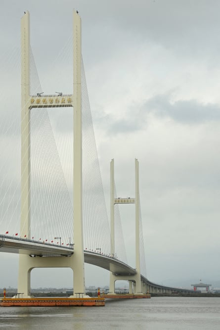 The New Yalu River Bridge seen from the Chinese border city of Dandong, in Liaoning province.Photograph: Florence Lo/Reuters