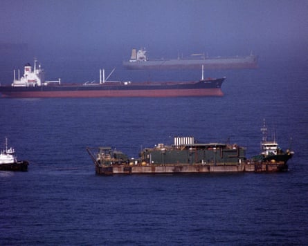 Oil tankers stranded near the strait of Hormuz – the war in the Middle East has driven up bills for UK households.Photograph: Barry Iverson/Alamy