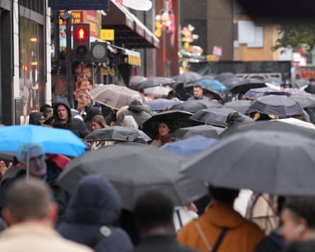 The wet weather did not deter shoppers in Oxford Street, central London, on Saturday.Photograph: Maja Smiejkowska/PA