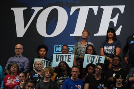 The rally for Abdul El-Sayed in Detroit on Saturday.Photograph: Paul Sancya/AP