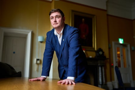 Chris Cooke in his office at the town hall.Photograph: Christopher Thomond/The Guardian