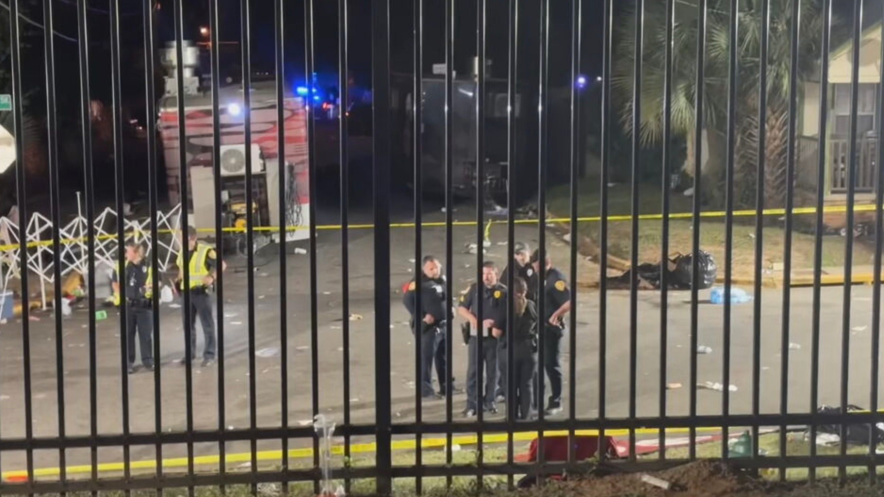 Police investigate a shooting near the campus of Florida A&M University, October 24, 2026, that left 12 people injured.WTXL
