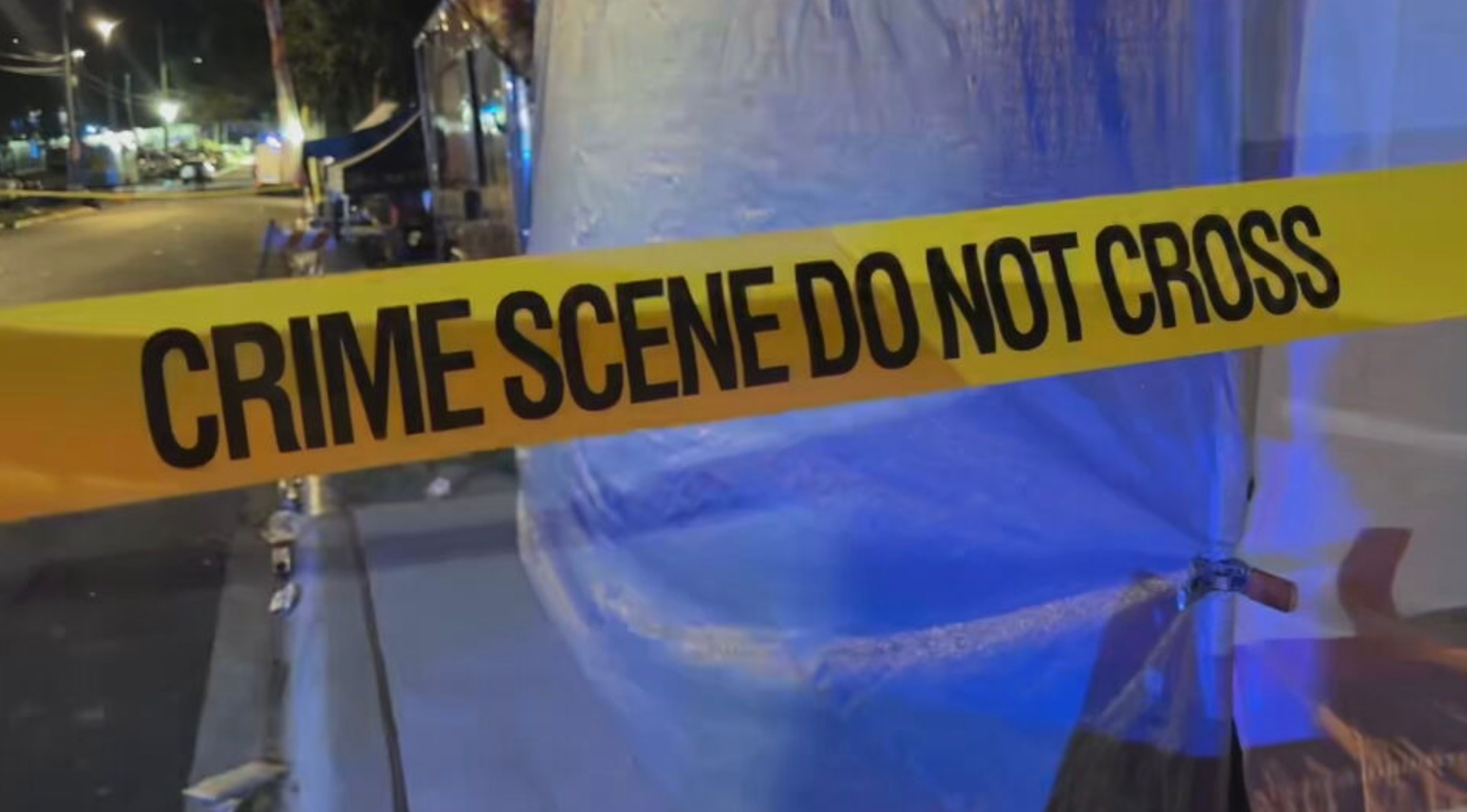 Police crime scene tape at the scene of a shooting, October 24, 2026, near the campus of Florida A&M University that left 12 people injured.WTXL
