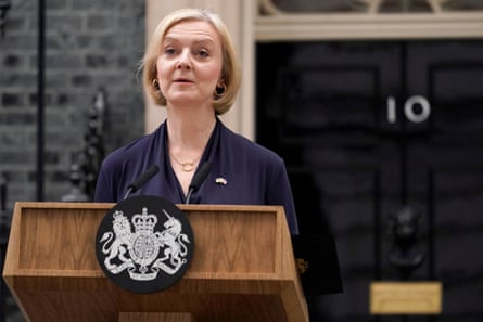 Liz Truss resigned as prime minister in 2022 after her government’s mini-budget crashed the markets.Photograph: Alberto Pezzali/AP