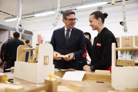 Andy Burnham has placed youth jobs at the heart of his agenda, including plans to reverse the drop in apprenticeships.Photograph: Simon Dawson/No 10 Downing Street