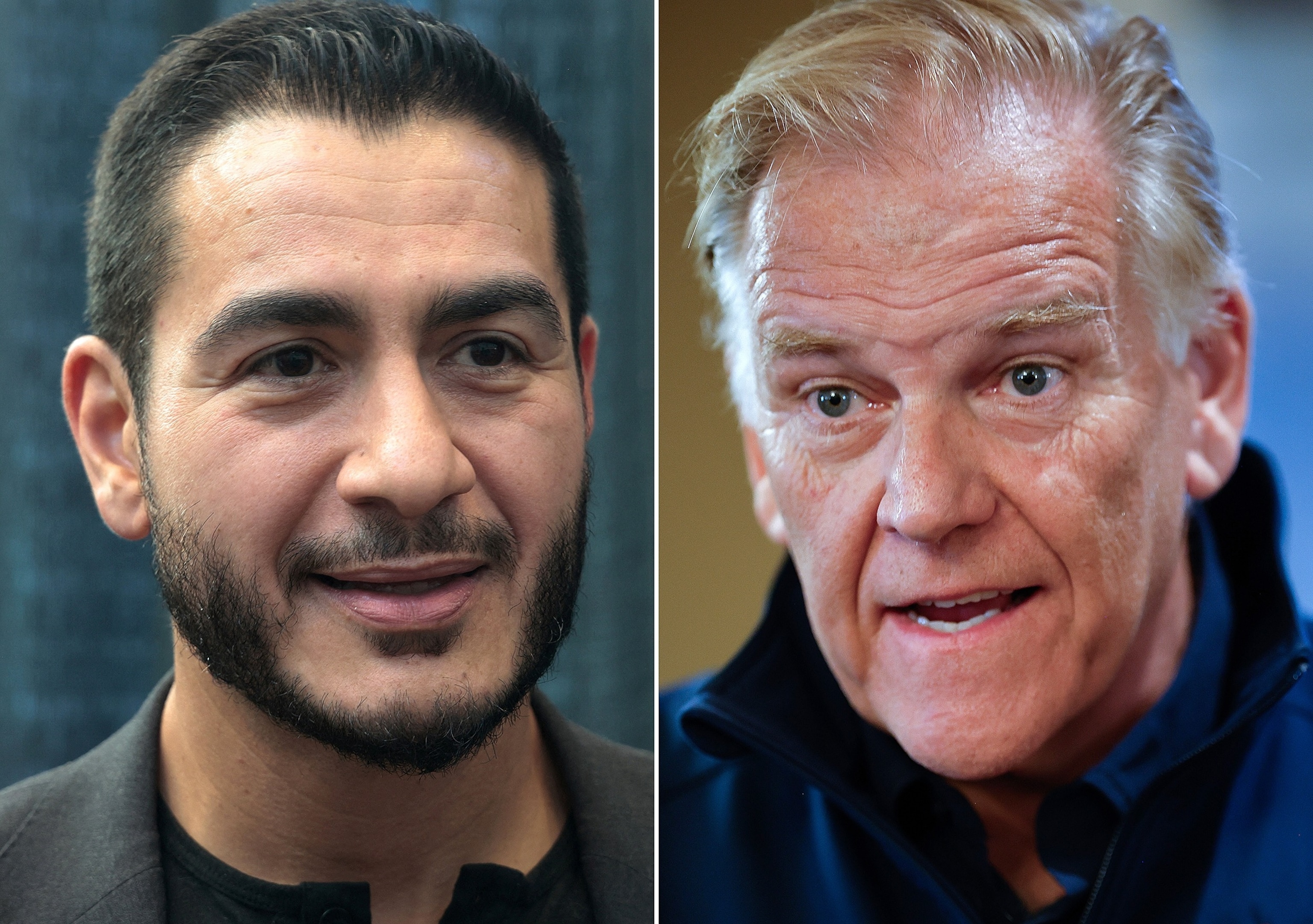 Democratic candidate for US Senate Abdul El-Sayed in Warren, Michigan, October 3, 2026 and Michigan Republican Senate candidate, former U.S. Rep. Mike Rogers, October 9, 2026 in Highland Township, Michigan.Reuters/Getty Images