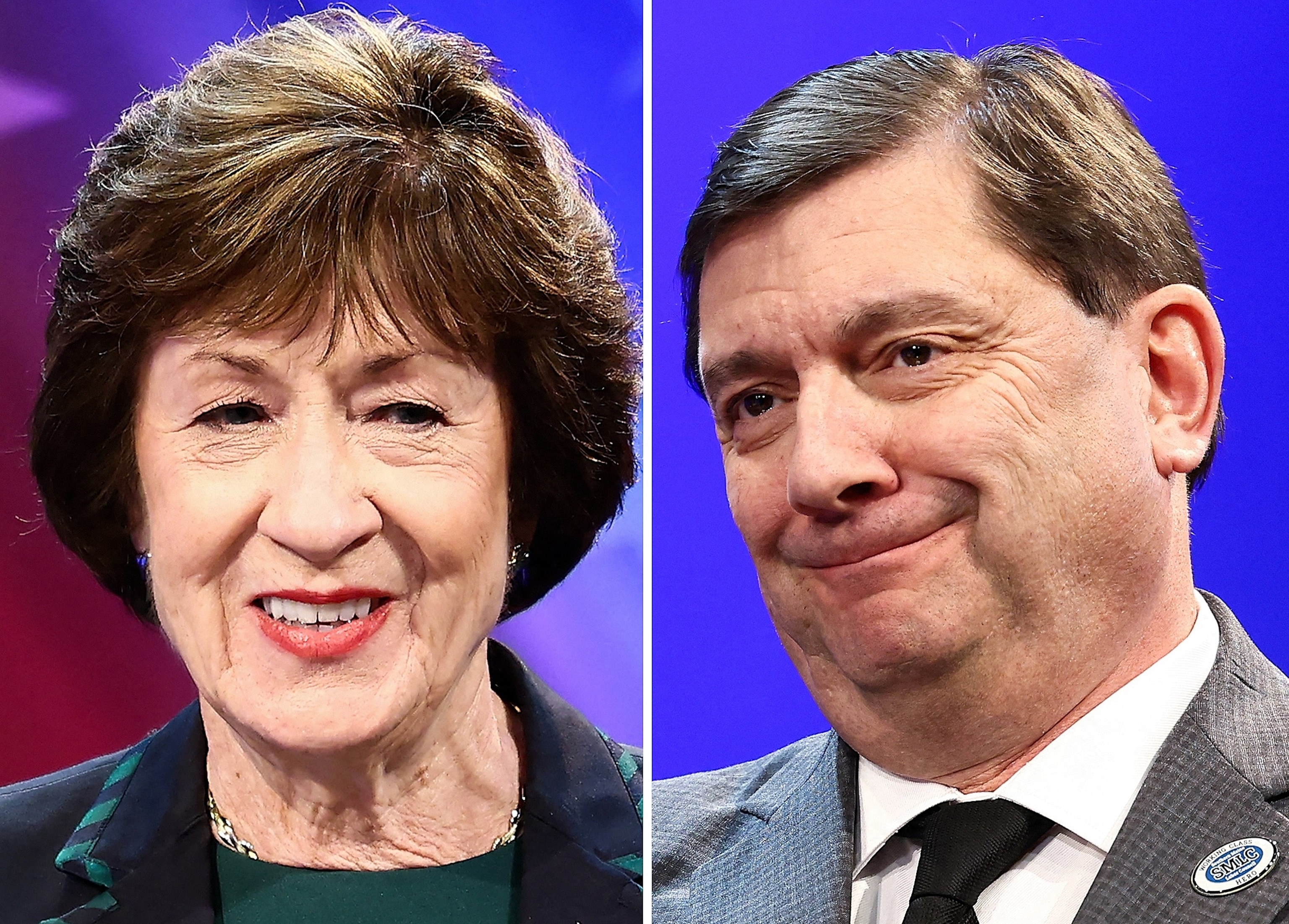Sen. Susan Collins in Bangor, Maine, October 15, 2026 and Democratic candidate for US Senate Troy Jackson in Bangor, Maine, October 15, 2026.Getty Images