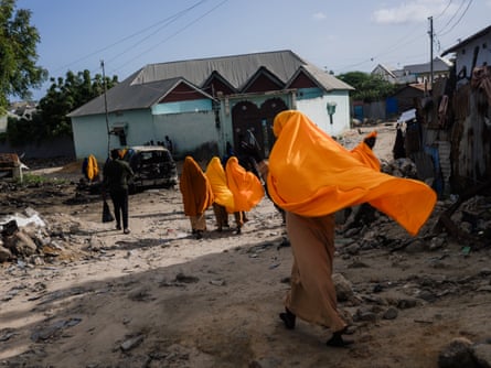 People on the streets of Kismayo, where long-term drought and USAID cuts have brought misery.Photograph: Hugh Kinsella Cunningham