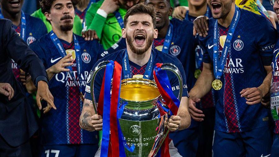Image caption,Khvicha Kvaratskhelia is a two-time Champions League winner with PSG