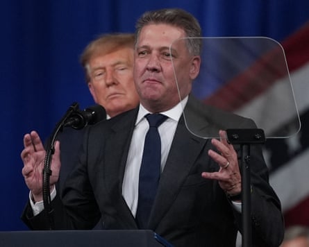 Döllner announced plans to spend $4bn and create 4,500 jobs in the battleground state of Georgia.Photograph: Mark Schiefelbein/AP