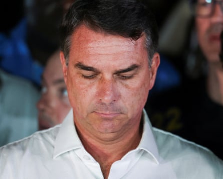 Some suspect Flávio Bolsonaro is now likely to flee to the US when his senate term runs out in February.Photograph: Adriano Machado/Reuters