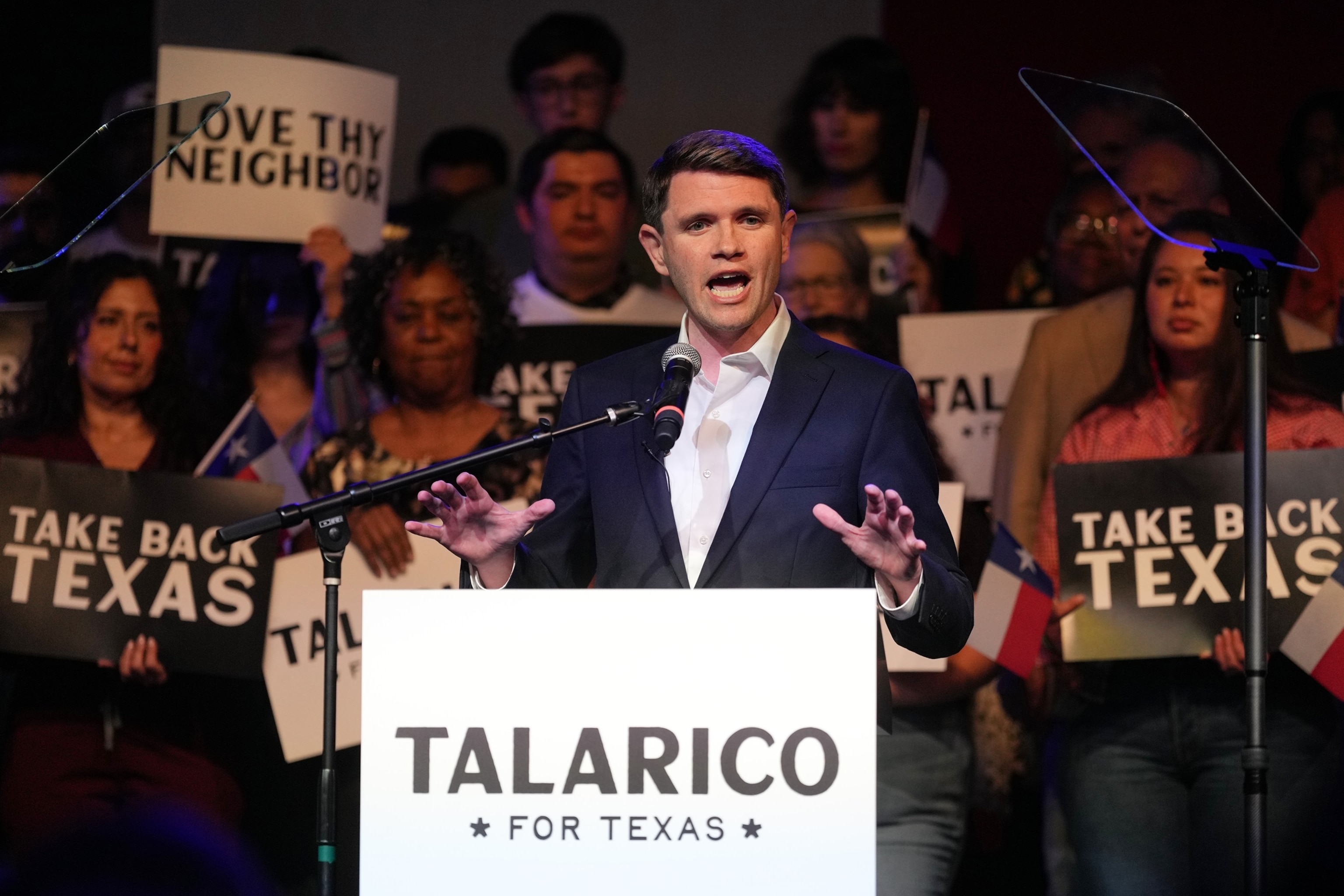 Texas Democratic Senate candidate Texas state Rep. James Talarico speaks after winning the Democratic nomination in Austin, March 4, 2026.Eric Gay/AP