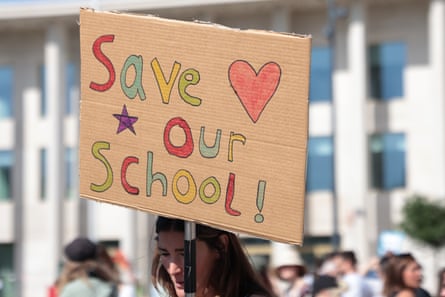 South Grove school is facing job losses and cuts to special educational needs support.Photograph: Martin Godwin/The Guardian
