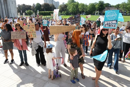 Protesters outside Walthamstow town hall, where they met Green councillors last Friday.Photograph: Martin Godwin/The Guardian