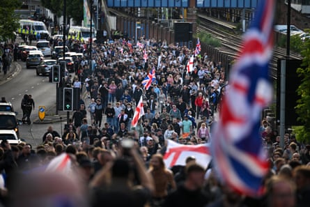 People marching through Southampton.Photograph: Finnbarr Webster/Getty Images