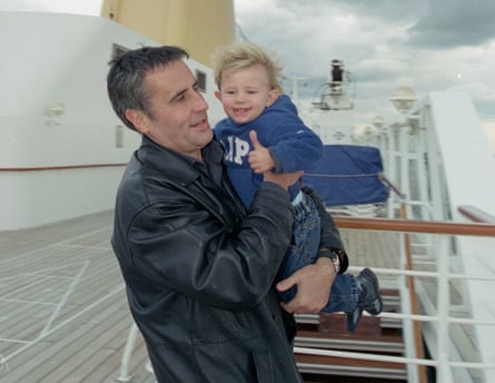 Dermot Murnaghan with his son Jack on a family cruise in 2015.Photograph: Sophia Evans/The Observer