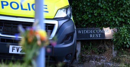A sign outside Ann Widdecombe’s house.Photograph: Finnbarr Webster/Getty Images