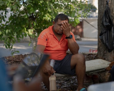 Gabriel González, a 45-year-old construction worker who lived in OPPE 25,  is still looking for his son, Daniel, at the improvised refugee camp at a golf course in La Guaira.