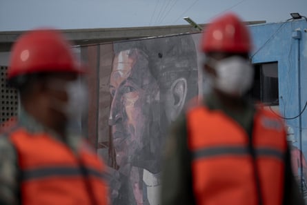 A painting of the late president Hugo Chávez at the public housing project.
