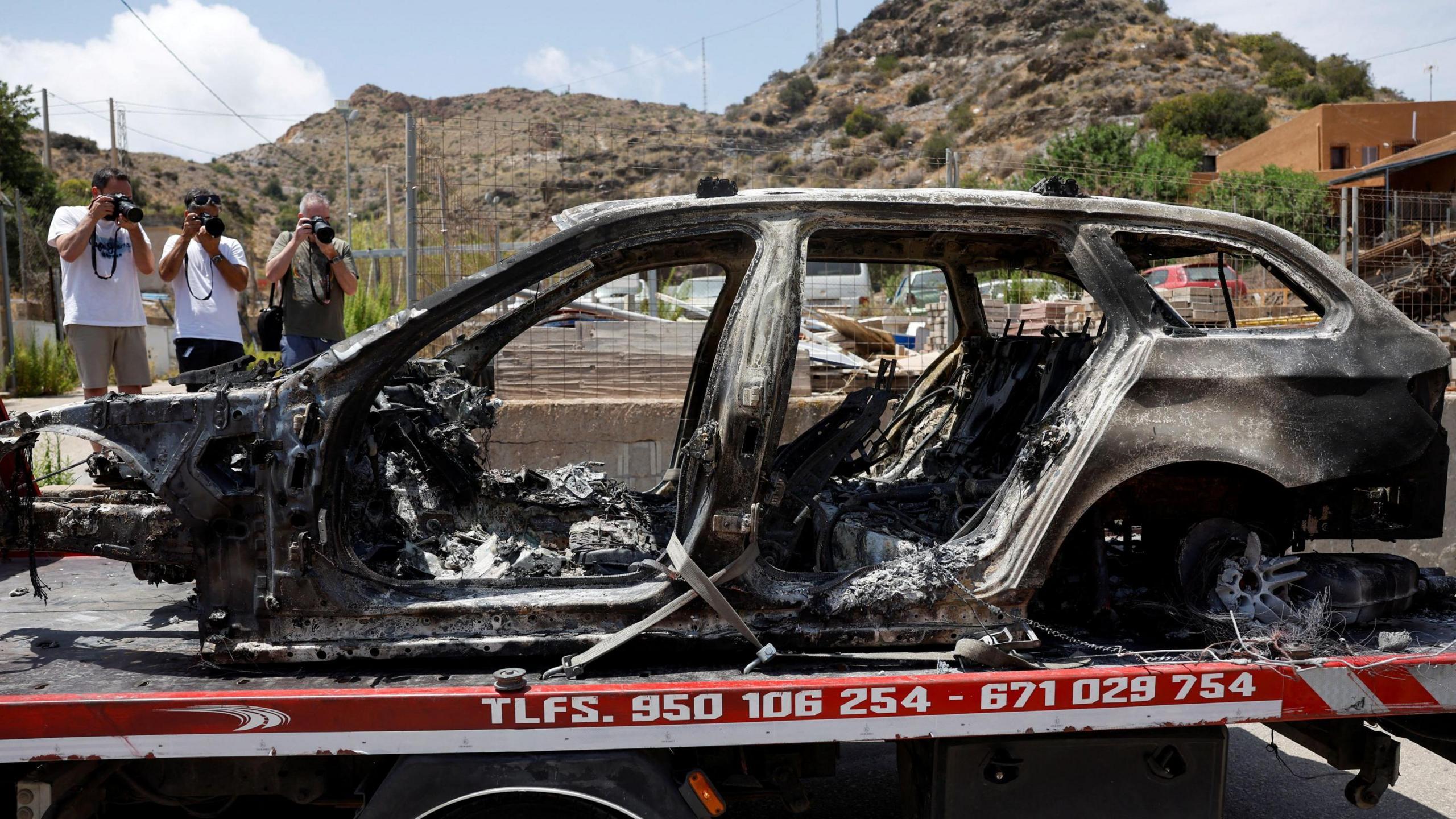 Image caption,Emergency operations continue near Bédar as police restrict access to the town