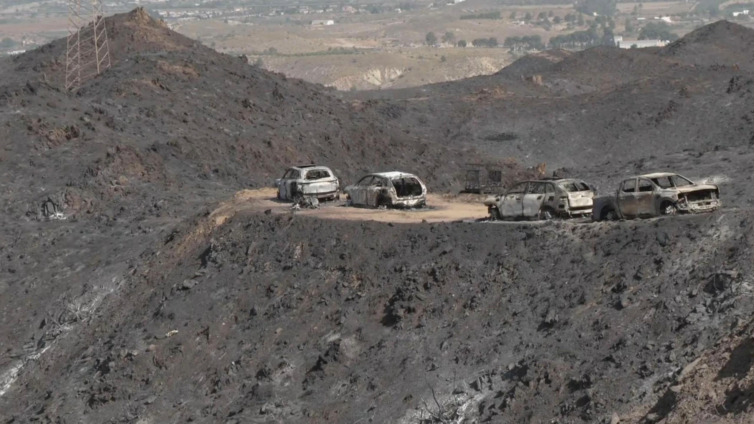 Image caption,The fire scorched 6,600 hectares (16,300 acres) of land