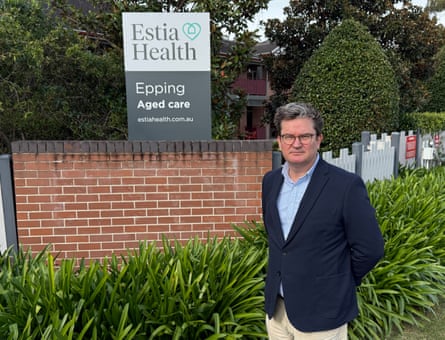 Jeff Gilling outside the Estia Health aged care facility in Epping.Photograph: Supplied