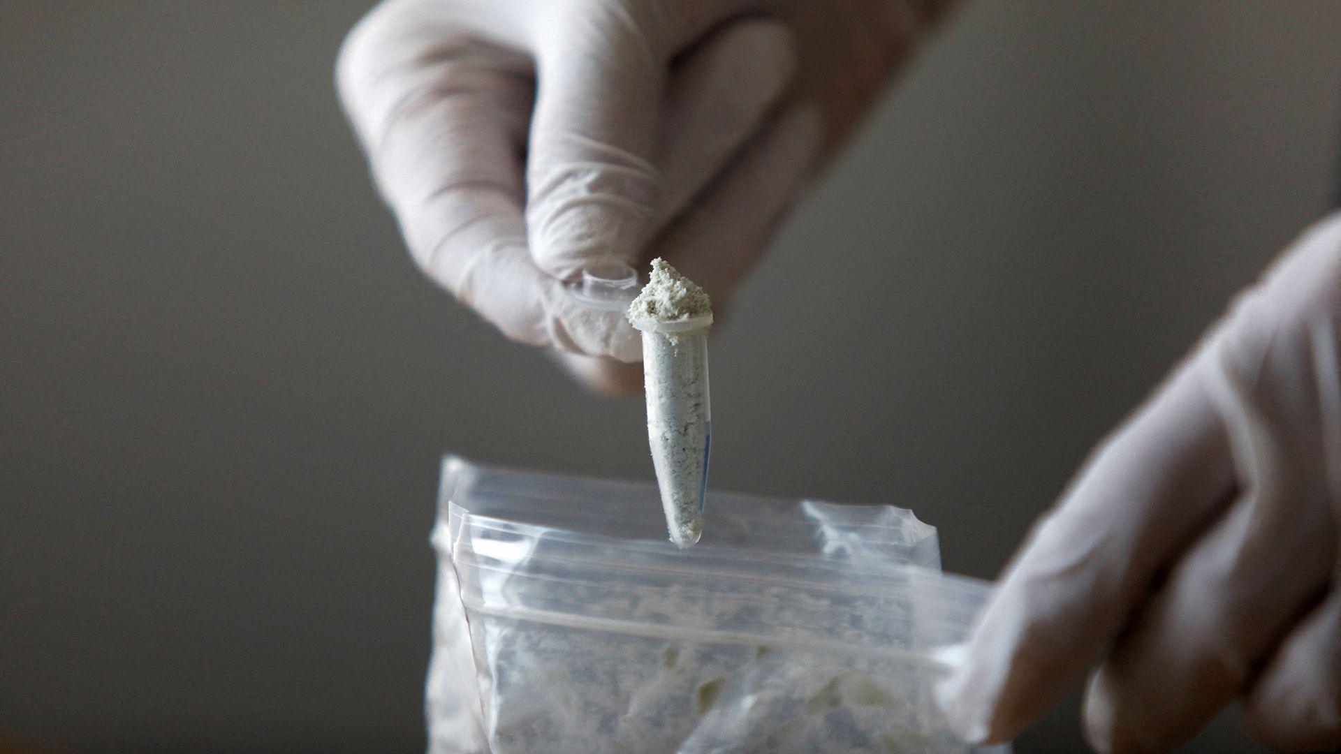 Image caption,Chemicals used in the creation of fentanyl are regulated but not banned in China, because they are also used in legitimate industries