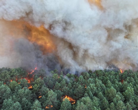 Officials said it could potentially take several weeks to fully contain the fire.Photograph: SDIS 77/Frank Desprez/EPA