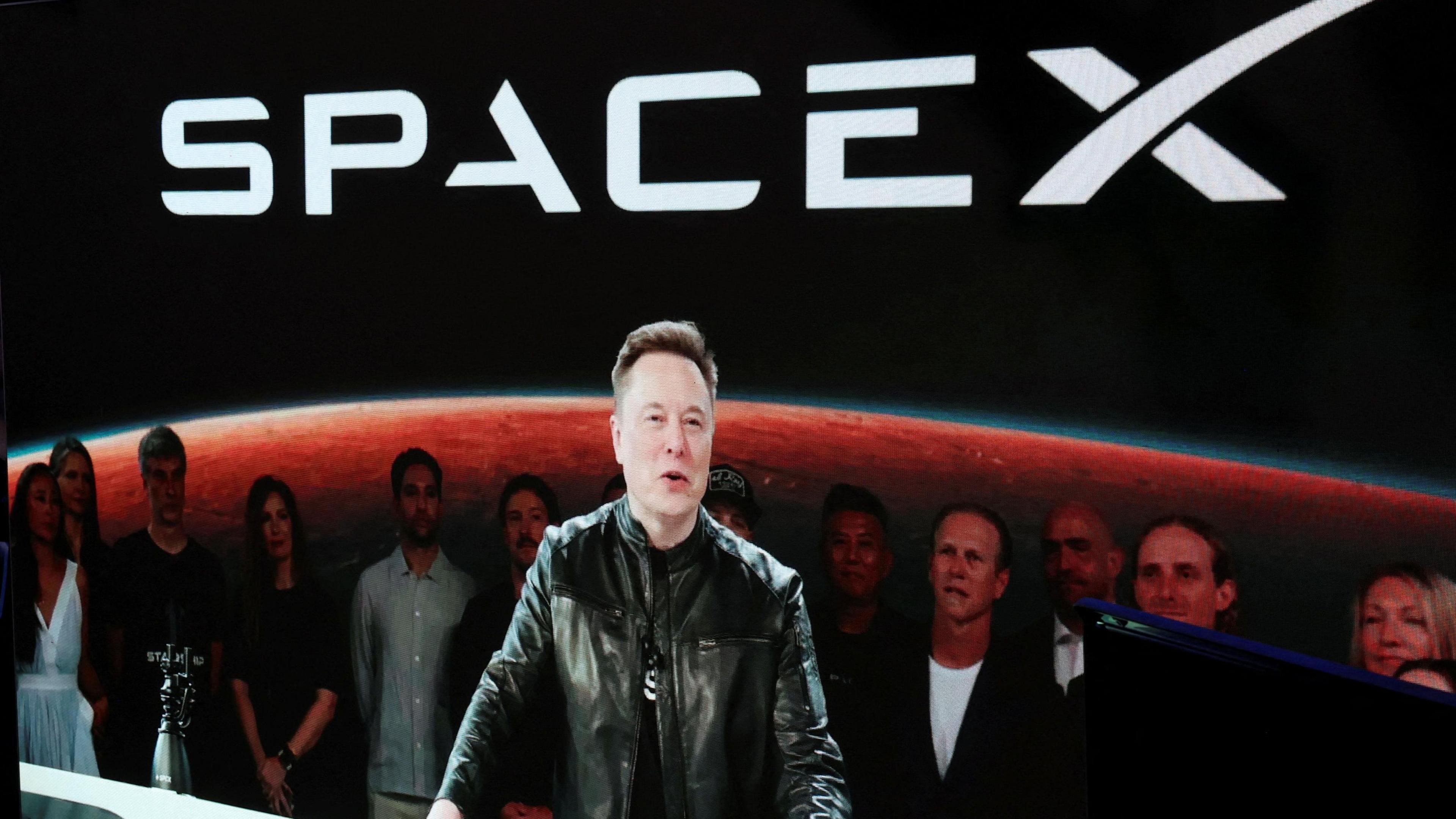 Image caption,Elon Musk's SpaceX became a public company one month ago