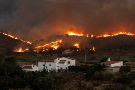 A wildfire burning in the province of Almería, Spain, last week.Photograph: Pablo Blázquez Domínguez/Getty Images