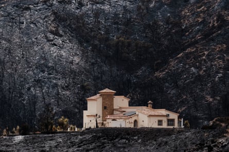 The wildfires have devastated the small village of Bédar in southern Spain.Photograph: Gregorio Marrero/AP