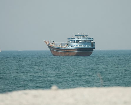 A vessel at the strait of Hormuz, seen from Musandam, Oman.Photograph: Reuters