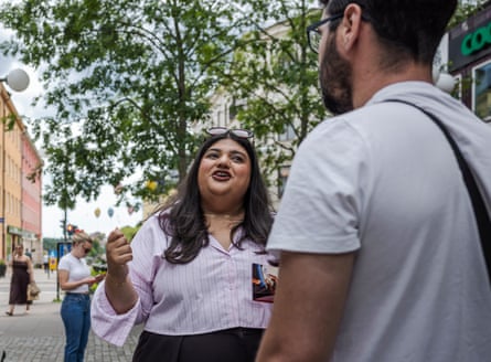 Moska Hassas, the chair of the Social Democrats youth association, says there has been a ‘sick backlash’ in attitudes towards women.Photograph: Josefine Stenersen/The Guardian