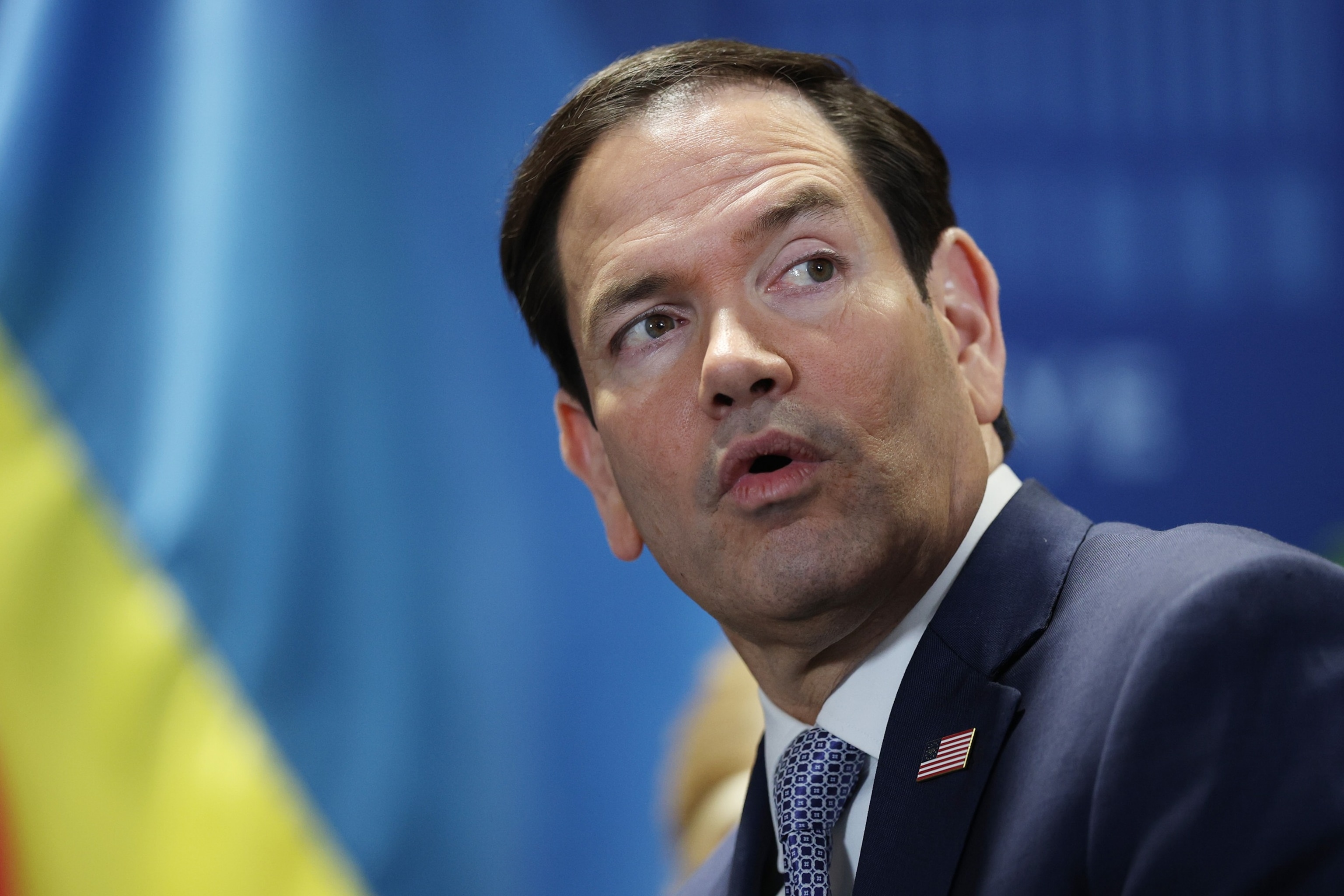 Marco Rubio, Secretary of State looks on as U.S. President Donald Trump meets with Volodymyr Zelenskyy, President of Ukraine for bilateral talks at Bestepe Presidential Compound during the NATO Summit, July 8, 2026 in Ankara, Turkey.Win McNamee/Getty Images