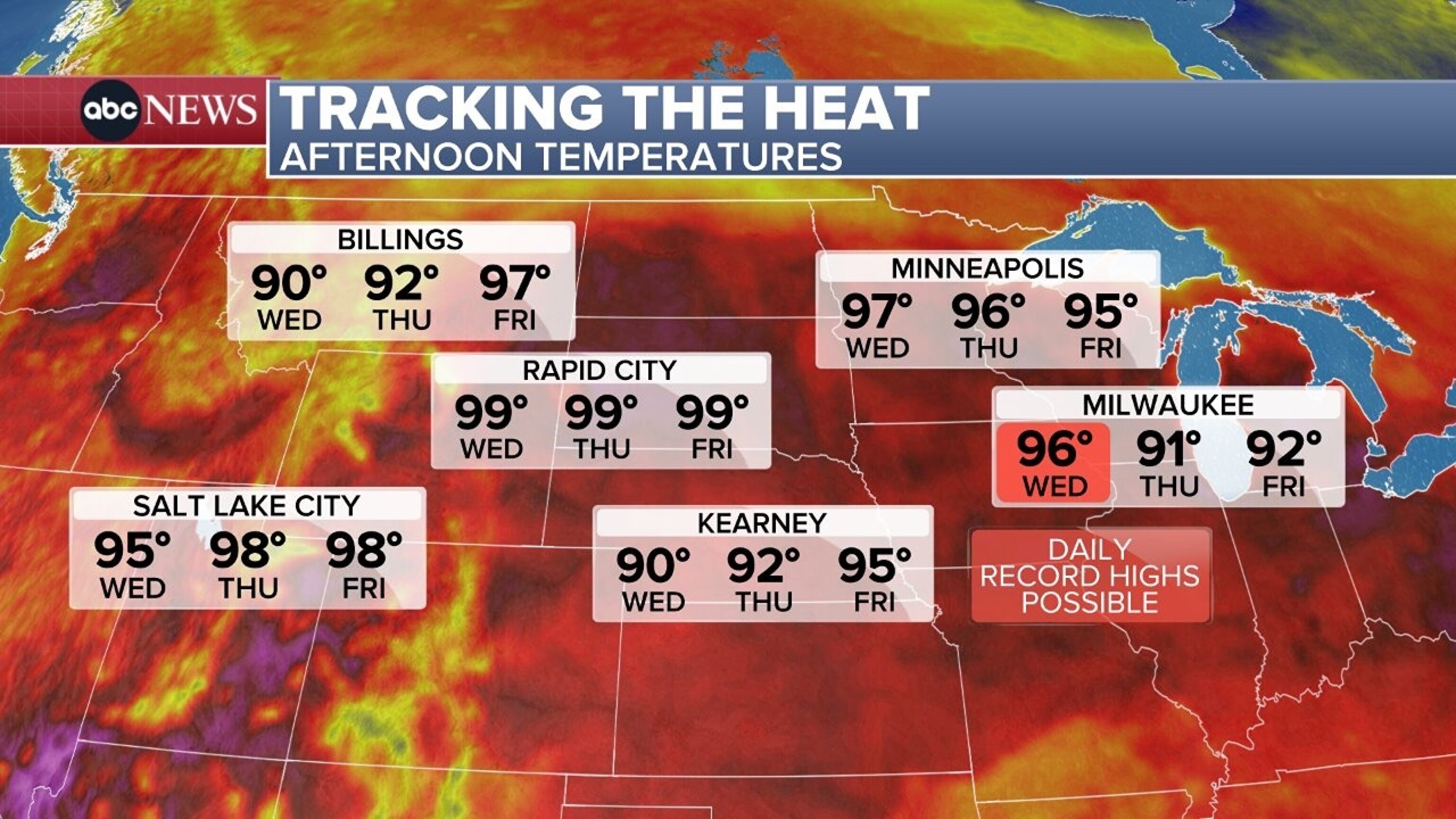 An ABC News graphic shows the forecast on Tuesday, April 14, 2026.ABC News