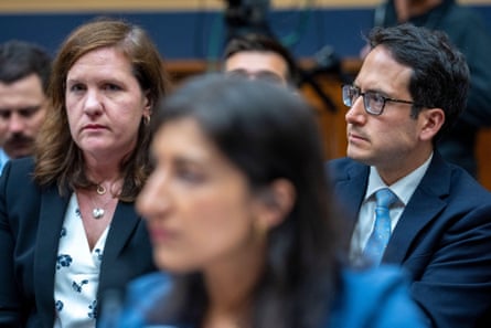 FTC commissioners Rebecca  Slaughter, left, and Alvaro Bedoya, right, filed a lawsuit challenging their terminations a few days after they were fired in 2025.Photograph: UPI/Alamy