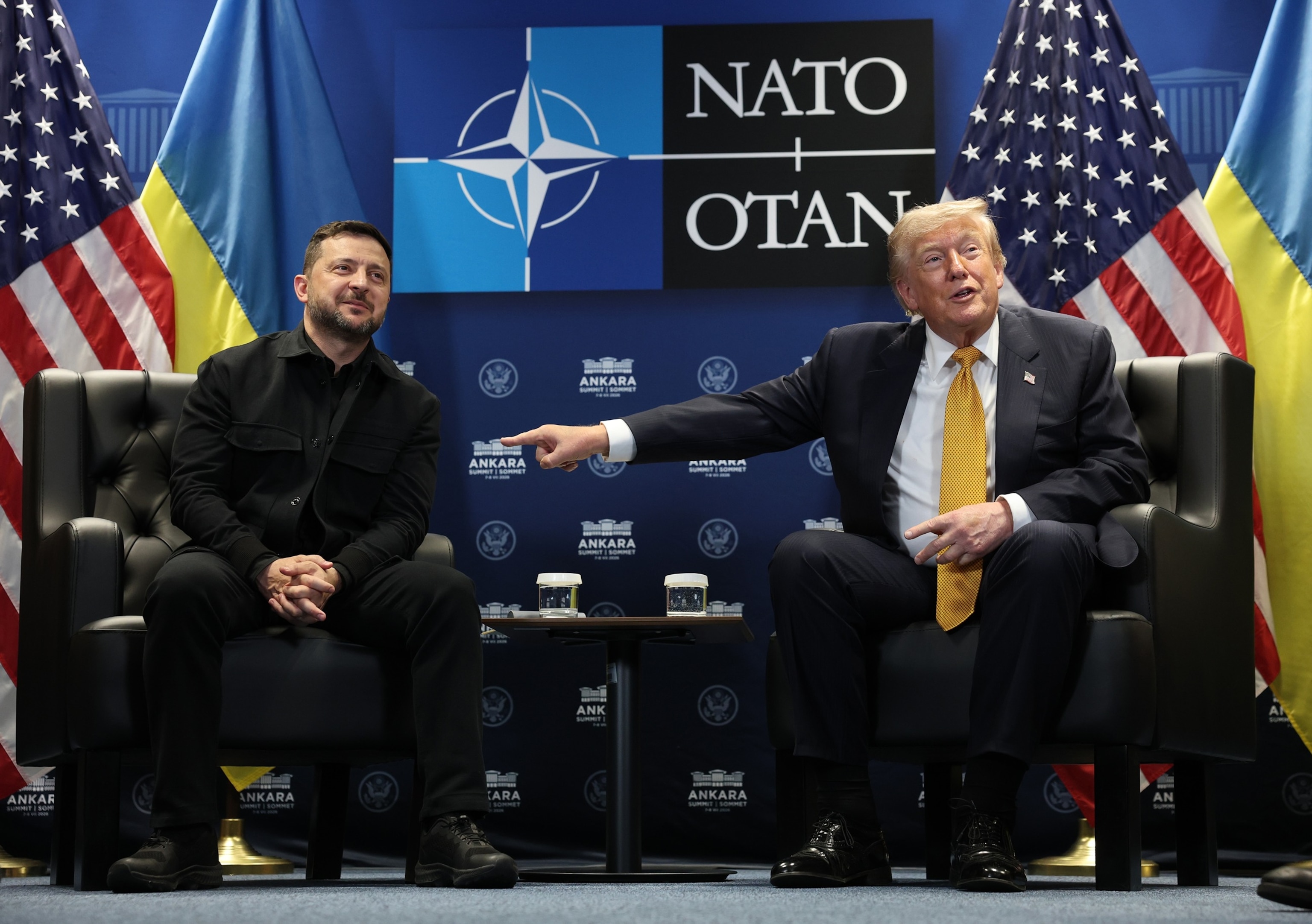 President Donald Trump meets with Ukrainian President Volodymyr Zelenskyy for bilateral talks at Bestepe Presidential Compound during the NATO Summit on July 8, 2026 in Ankara, Turkey.Win Mcnamee/Getty Images