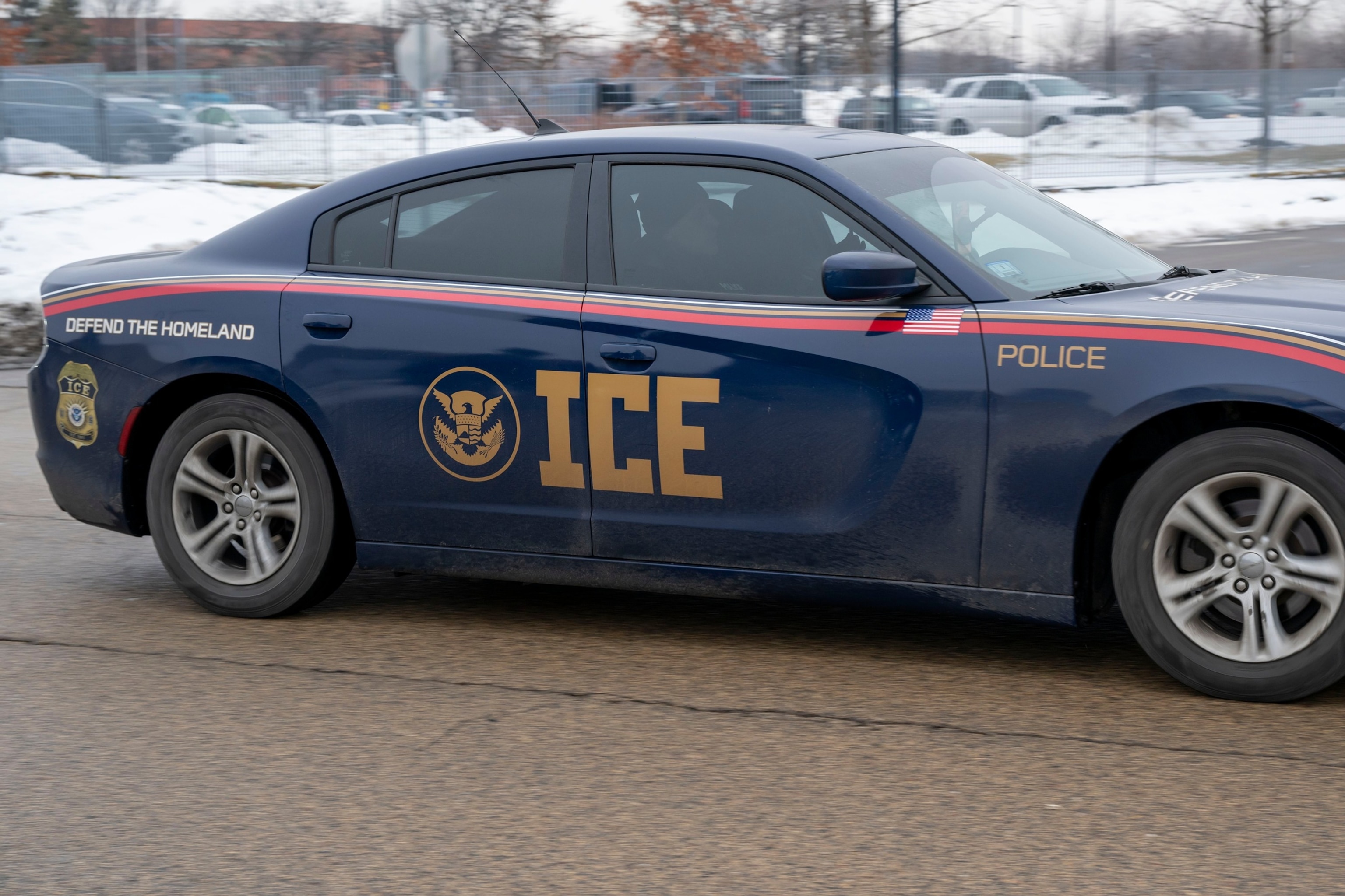 An Immigration and Customs Enforcement vehicle in St. Paul, Minn., Jan. 8, 2026.Michael Siluk/UCG/Universal Images Group via Getty Images