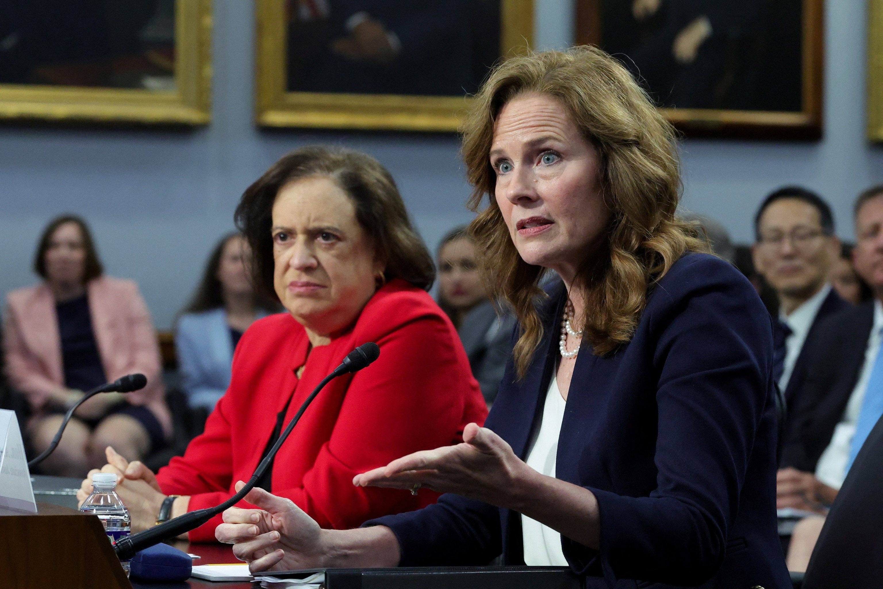 Supreme Court Justices Elena Kagan and Amy Coney Barrett testify before the House Appropriations Committee on Capitol Hill, July 14, 2026 in Washington.Evelyn Hockstein/Reuters