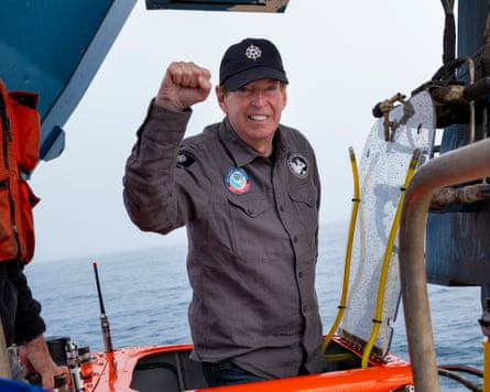 The Royal Canadian Geographical Society CEO, John Geiger, returns from a dive to Terra Nova in the submersible Alvin.Photograph: Martin Hartley/Canadian Geographic