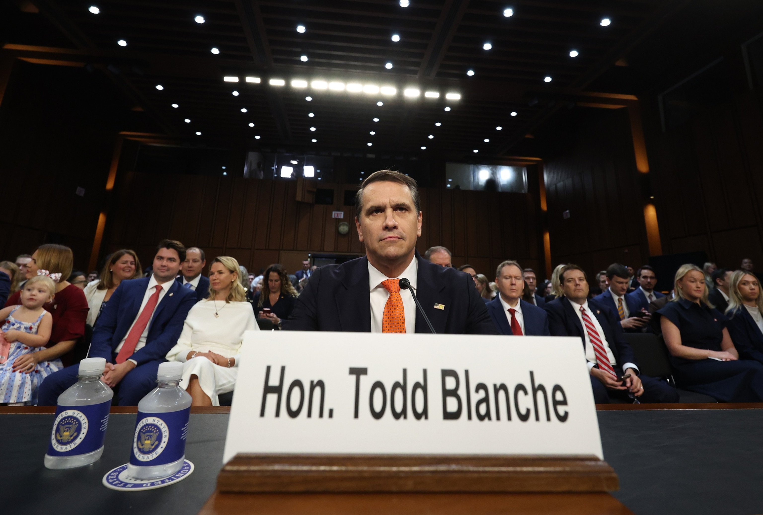 Acting Attorney General Todd Blanche appears before the Senate Judiciary Committee on Capitol Hill in Washington, July 15, 2026.Win McNamee/Getty Images